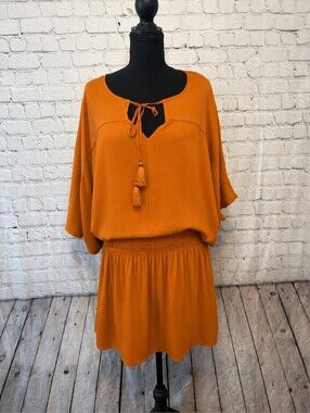 Mustard Seed Spiced Orange Tassel Boho Dress
